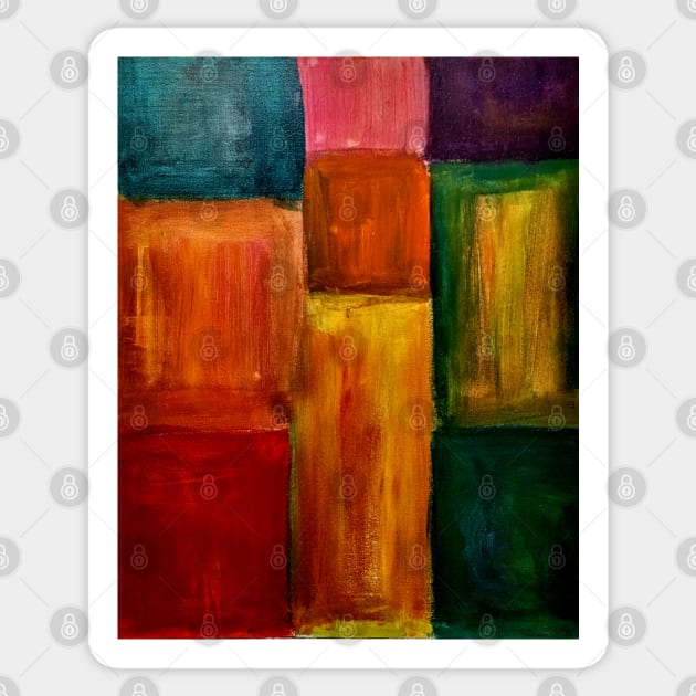 Abstract painting of colorblock Sticker by kkartwork